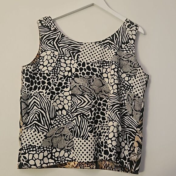 Womens  Animal Print Tank Top Blouse Sleeveless Scoop Neck  no Tags - Picture 2 of 4